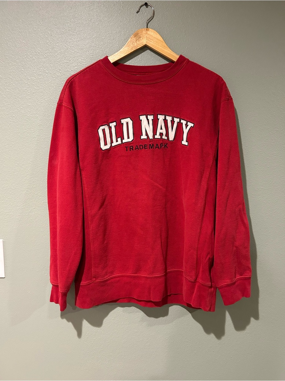 Vintage Old Navy Red Crewneck Sweatshirt with Logo